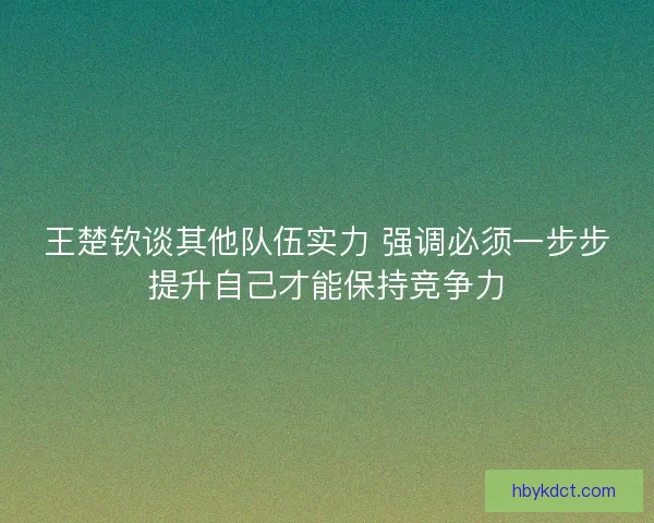 王楚钦谈其他队伍实力 强调必须一步步提升自己才能保持竞争力